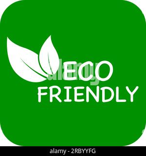 Eco-friendly vector logo or icon, green background eco-friendly logo Stock Vector