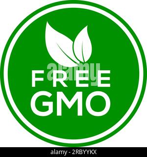Free GMO vector logo or icon, green background free GMO logo Stock Vector