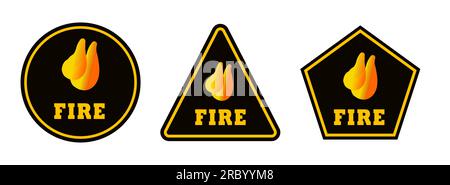 Fire vector logo, sign, symbol or icon illustration Stock Vector