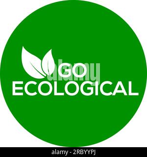 Green background go ecological vector logo or icon, go ecological logo Stock Vector