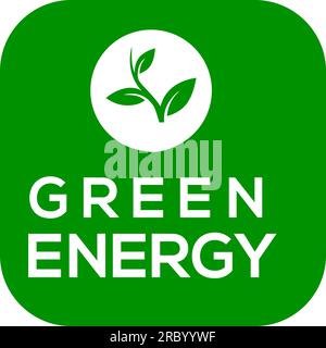 Green background Green energy vector logo or icon, Green energy logo Stock Vector