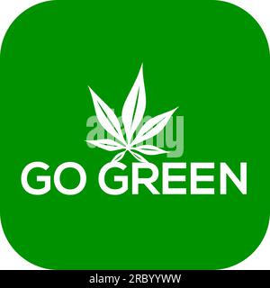 Go green vector logo or icon, white background go green logo Stock Vector