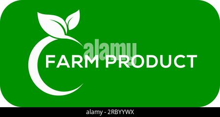 Farm product leaf vector logo green background farm product leaf  logo or icon Stock Vector