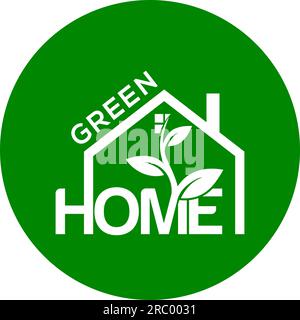 Green home vector logo or icon, Green home logo Stock Vector