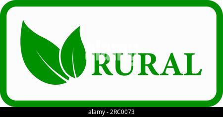 Rural leaf vector logo or icon, White background rural leaf logo Stock Vector