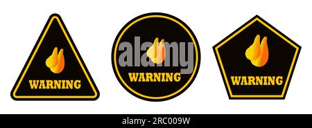 Warning vector logo, sign, symbol or icon illustration Stock Vector