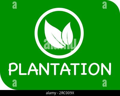 Plantation vector logo or icon, Green background plantation logo Stock Vector