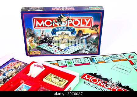 Collectable Yorkshire Monopoly Edition board game and box Stock Photo