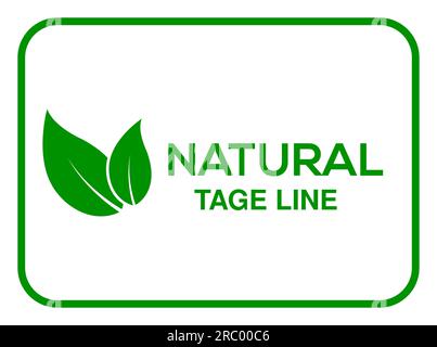 White background natural tage line logo, Natural tage line vector logo or icon Stock Vector