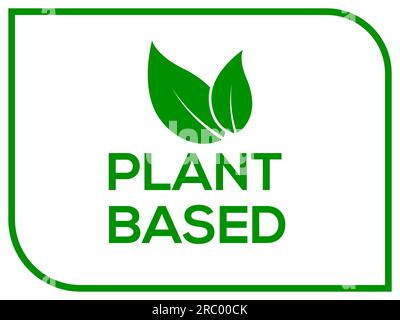 White background plant based logo, Plant based vector logo or icon Stock Vector