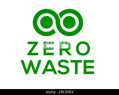 Zero waste vector logo or icon, White background Zero waste logo Stock Vector