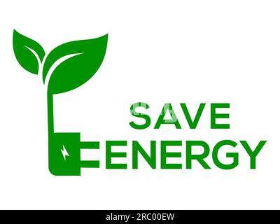 White background Save energy logo or icon, Save energy vector logo Stock Vector
