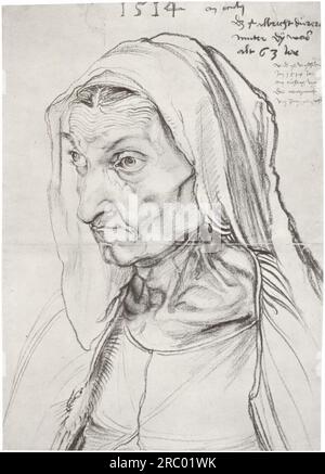 Portrait of the Artist's Mother 1514 by Albrecht Durer Stock Photo