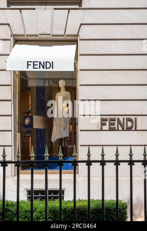 PARIS, FRANCE - JULY 22, 2017: Fendi fashion luxury store in