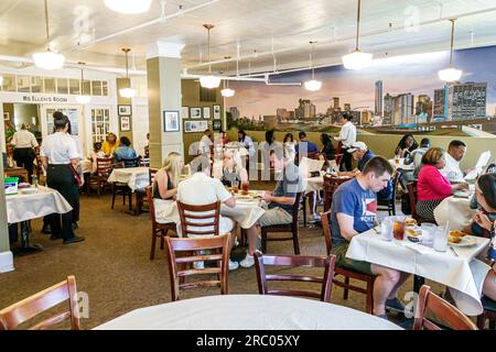 Atlanta Georgia,Mary Mac's Tea Room restaurant,inside interior indoors,tables customers dining,couples families,restaurants,dine dining eating out,cas Stock Photo