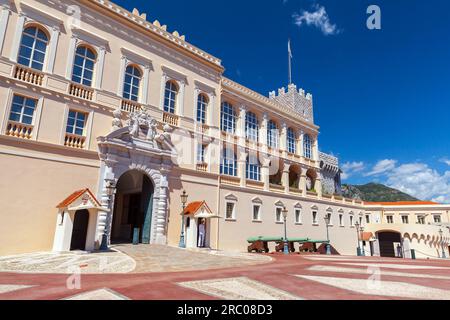 Monte Carlo, Monaco - August 15, 2018: The Princes Palace of Monaco exterior on a sunny day, it is the official residence of the Sovereign Prince of M Stock Photo