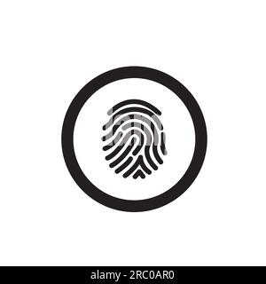 A circle with a fingerprint inside as an example of biometric security Stock Vector