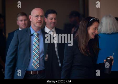 Washington, United States. 11th July, 2023. Director of National Intelligence Avril Haines arrives to a closed member briefing on artificial intelligence in the SCIF at the U.S. Capitol in Washington, DC on Tuesday, July 11, 2023. Photo by Bonnie Cash/UPI Credit: UPI/Alamy Live News Stock Photo