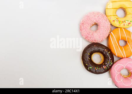 assorted donuts isolated on white background Stock Photo