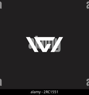 letter wg stripe geometric line logo vector Stock Vector
