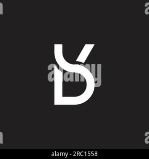 letter bk simple curve clean geometric logo vector Stock Vector
