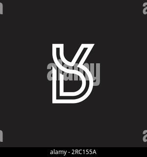 letter dy curves stripes outline logo vector Stock Vector