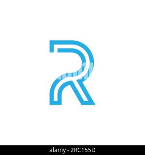 letter pr curves stripes outline logo vector Stock Vector