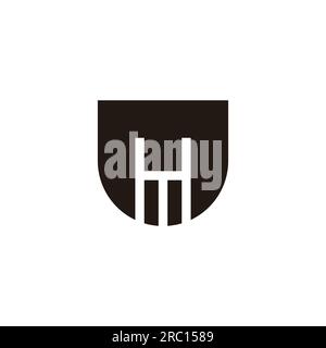 letter m shield simple geometric logo vector Stock Vector