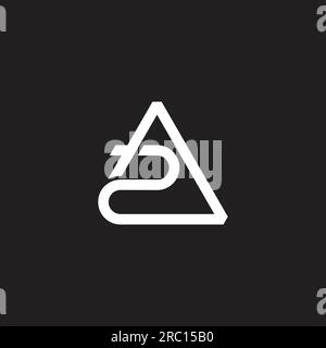 letter a2 simple geometric line logo vector Stock Vector