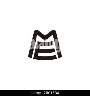letter em me simple geometric line logo vector Stock Vector