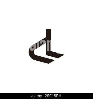 letter d shadow silhouette logo vector Stock Vector