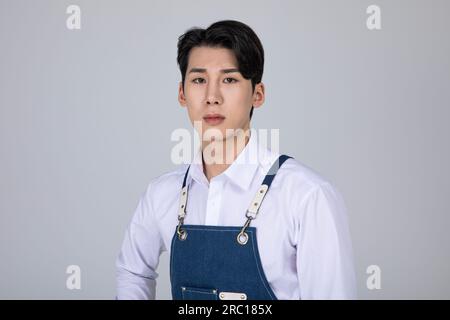 millennials and gen z, struggling korean asian young man Stock Photo