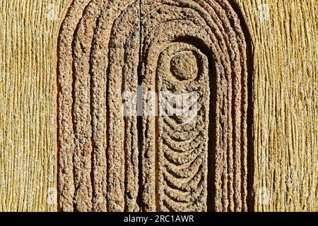 Abstract texture on yellow wall Stock Photo