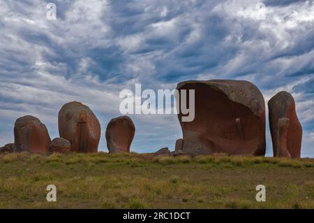 Inselbergs, a particular geological formation know as Murphy's Haystacks on the Eyre Peninsula in South Australia Stock Photo