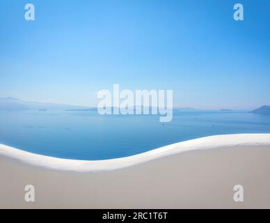 Santorini concept background. Greece, Santorini island - white architecture and blue sea and sky. Abstract background, empty space. Greek Islands, San Stock Photo