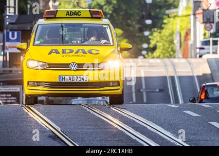 ADAC breakdown vehicle on the road in Stuttgart, Baden-Wuerttemberg, Germany Stock Photo