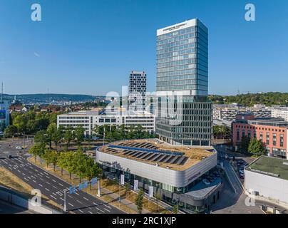 Porsche Design Tower, Porsche Centre, new high-rise building at Pragsattel in Stuttgart with a height of 90 metres. A Radisson Blu hotel will move Stock Photo