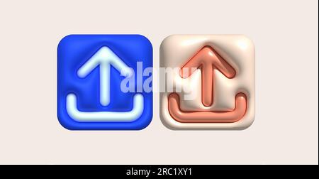 3d illustration icon data upload data loading symbol Stock Vector