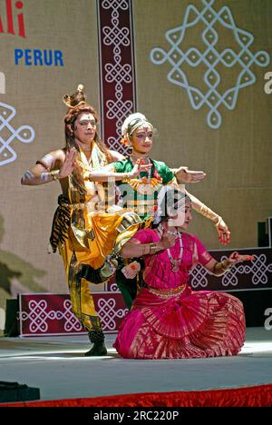 Shiva tandava dance in Bharatanatyam, classical dance of Tamil Nadu, India, Asia Stock Photo