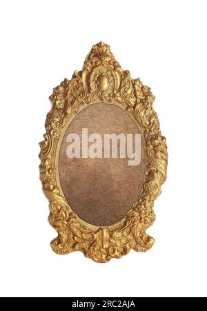 Beautiful empty vintage frame isolated on white Stock Photo