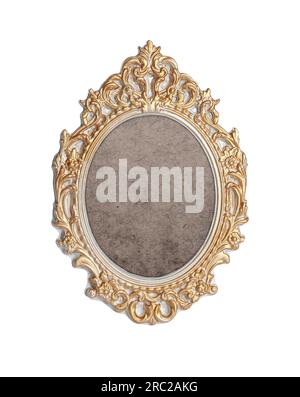 Beautiful empty vintage frame isolated on white Stock Photo