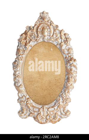 Beautiful empty vintage frame isolated on white Stock Photo