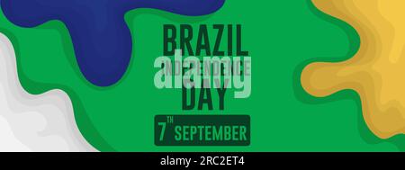Brazil Independence Day September 7 Horizontal curves Poster, card, web banner design Vector illustration. Stock Vector