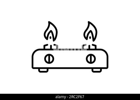 Gas stove icon. icon related to kitchen, household appliances. Line icon style design. Simple vector design editable Stock Vector