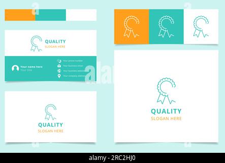 Quality logo design with editable slogan. Branding book and business card template. Stock Vector