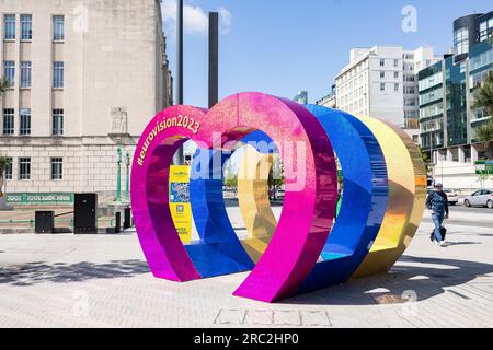 Liverpool, united kingdom May, 16, 2023 Liverpool 2023 Eurovision scenes. May 2023 in Liverpool UK. Stock Photo