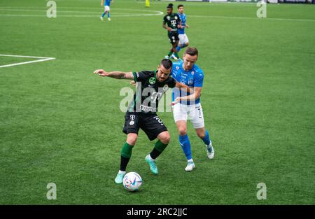 Arni Frederiksberg of KI Klaksvik scores the first goal during the News  Photo - Getty Images