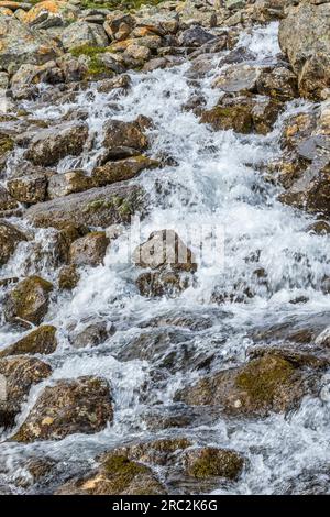 Falling water in a rocky river Stock Photo