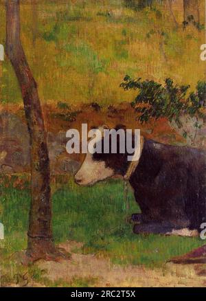 Kneeling cow 1888; France by Paul Gauguin Stock Photo