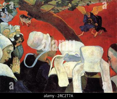 The Vision after the Sermon (Jacob wrestling with the Angel) 1888; Pont-aven, France by Paul Gauguin Stock Photo